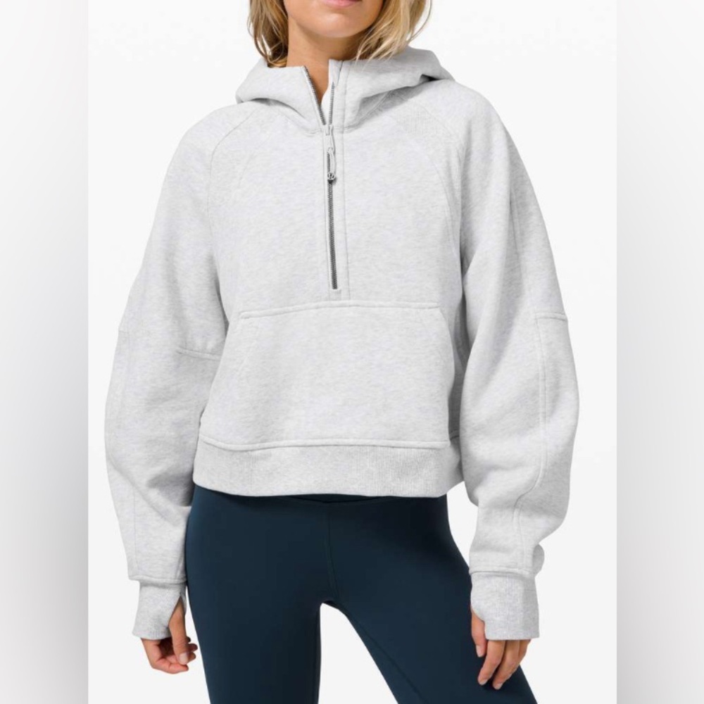 NWOT Lululemon Scuba Oversized 1/2 Zip Hoodie Heathered Core Ultra Light Grey